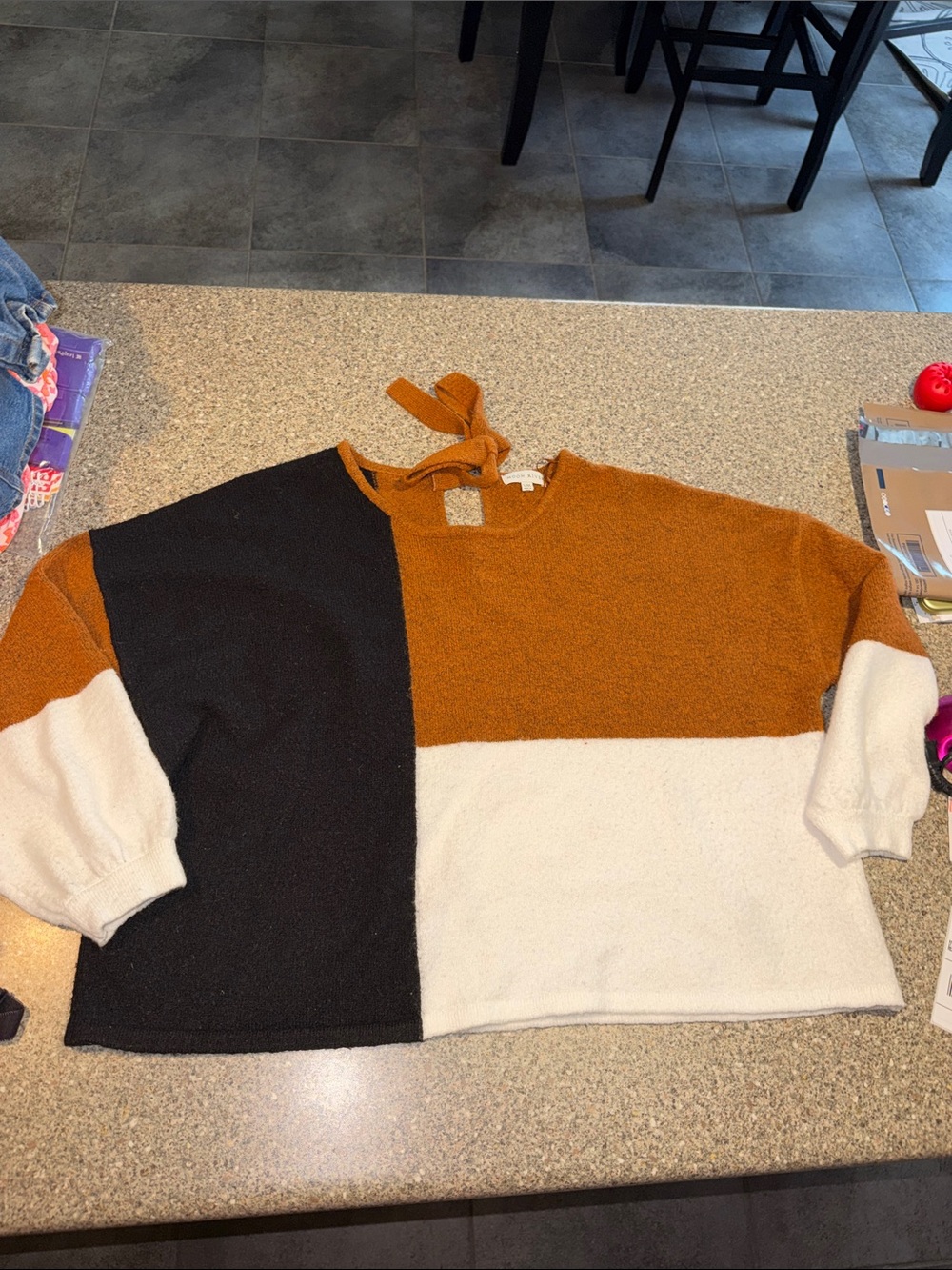 Moon river oversized colorblock sweater
